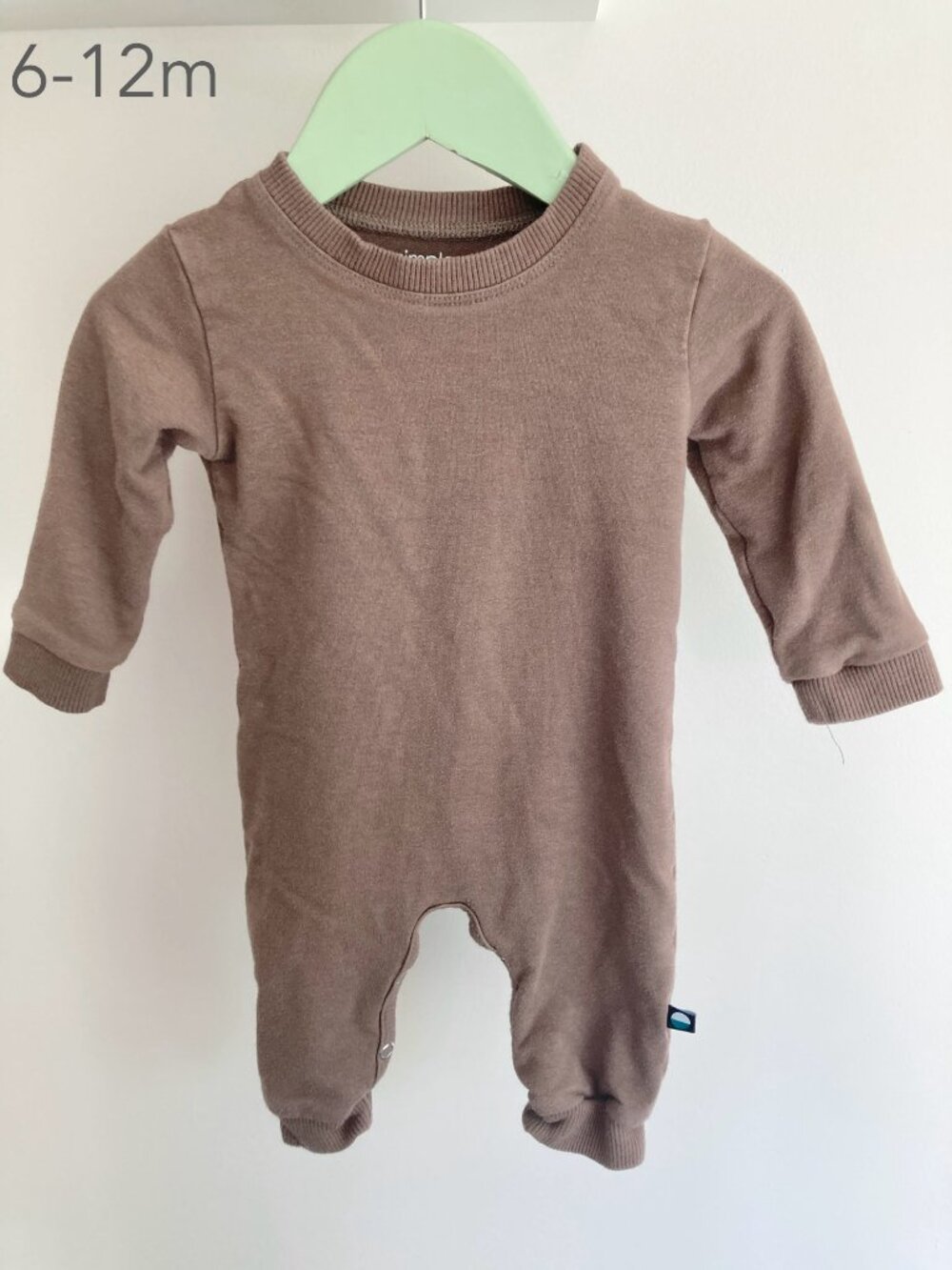 🪴5/$30 Simple 6-12 Months Baby Brown Long Sleeve Romper Neutral Minimalist Soft